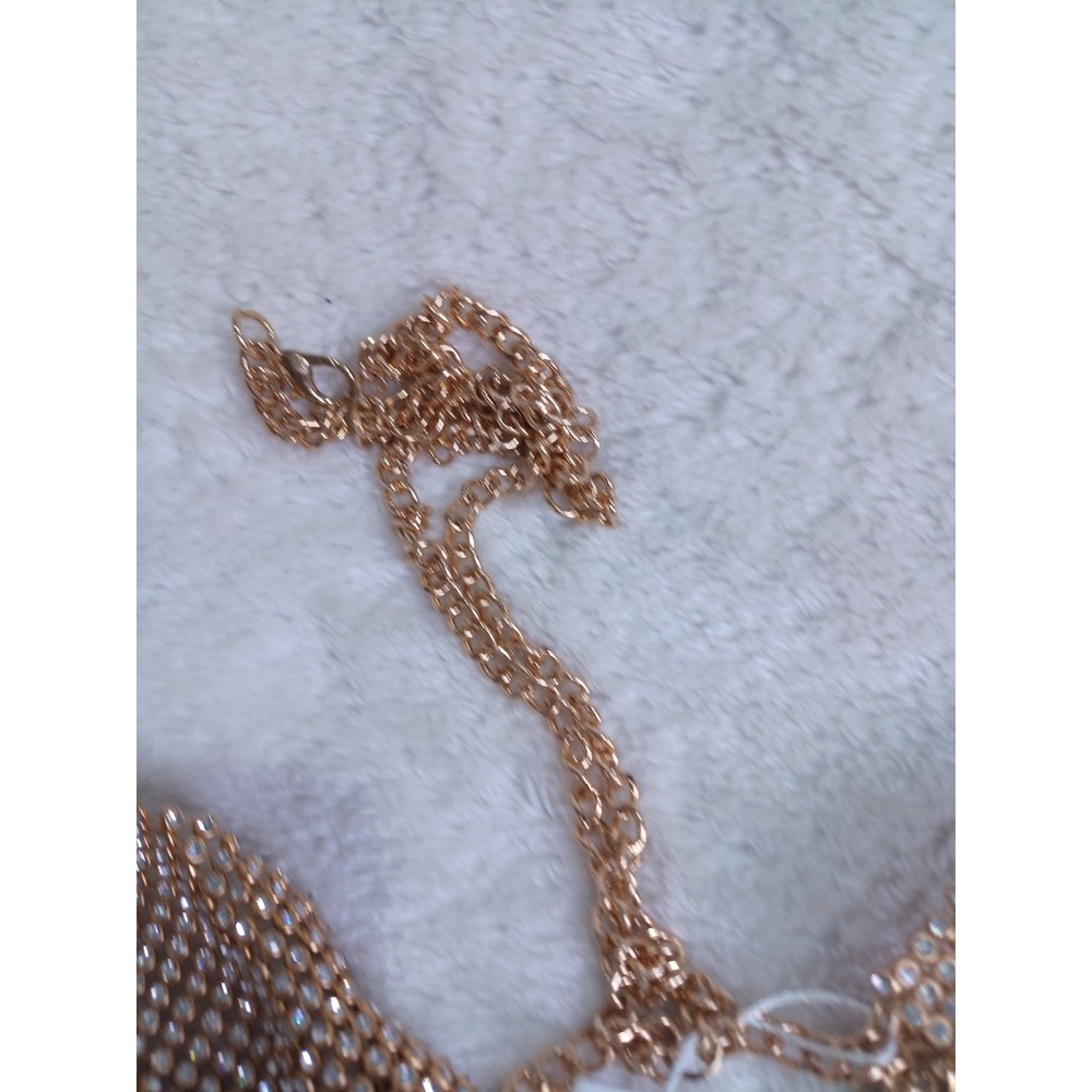 CJES Gold Rhinestone Mesh Halter Bra Top Crystal Festival Rave Party Top (147) - Picture 5 of 9